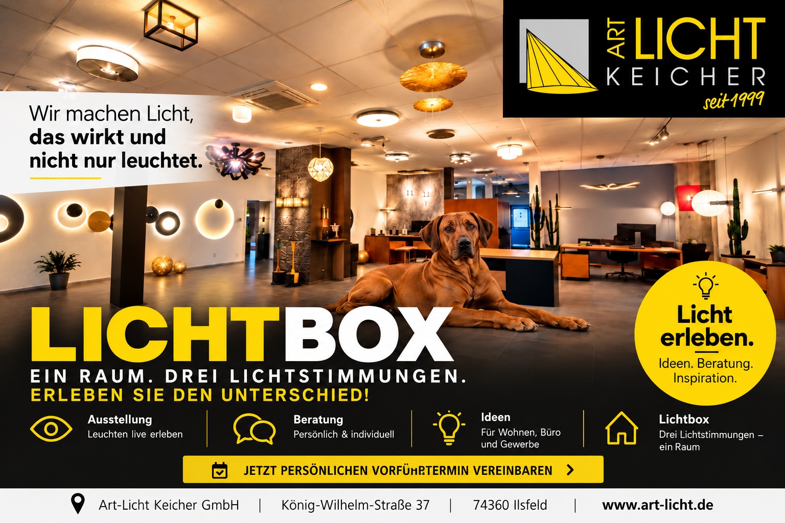 Art-Licht Keicher – Lichtausstellung und Lichtbox in Ilsfeld, individuelle Lichtplanung und Beratung